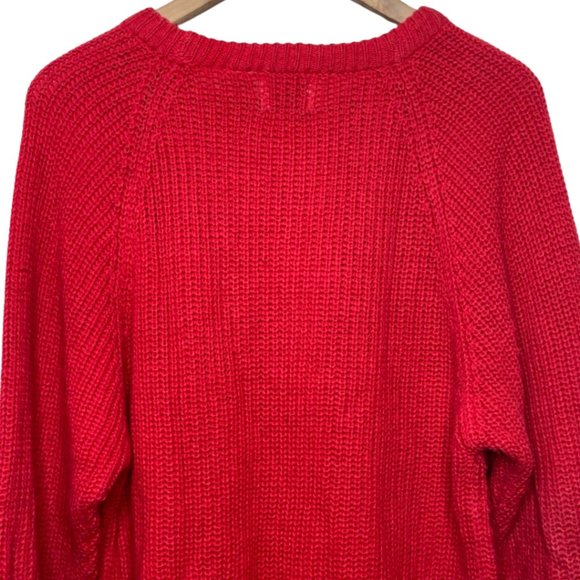 PICKET AND POST | Vintage Red Crewneck Preppy Professor Sweater | Size L - Picture 6 of 10